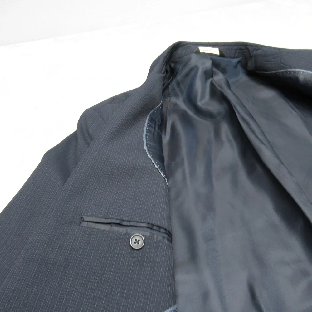 Banana Republic Wool Blazer Mens 44 Long Blue Pinstripe Classic Fit 2‎ Button